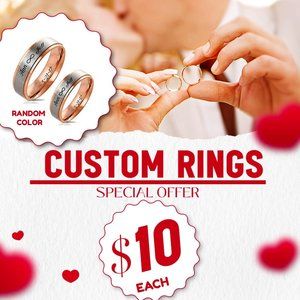 Personalized Laser-Engraved Couple Rings for only $10